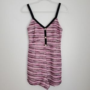 Zara Pink & Black Textured Romper Size Small